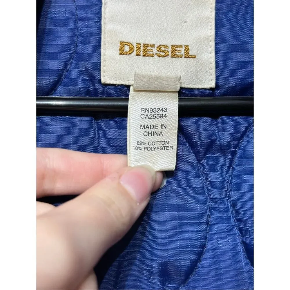 DIESEL Four Pocket Quilted Insulated Vintage Inspired Black Jacket Men's Medium